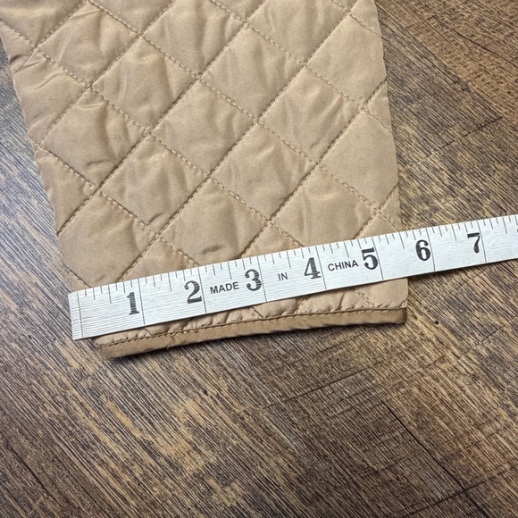 Lands' End Quilted Chore Barn Jacket Women Plus 1X 16W-18W Beige Tan Coat Zip - Picture 7 of 12